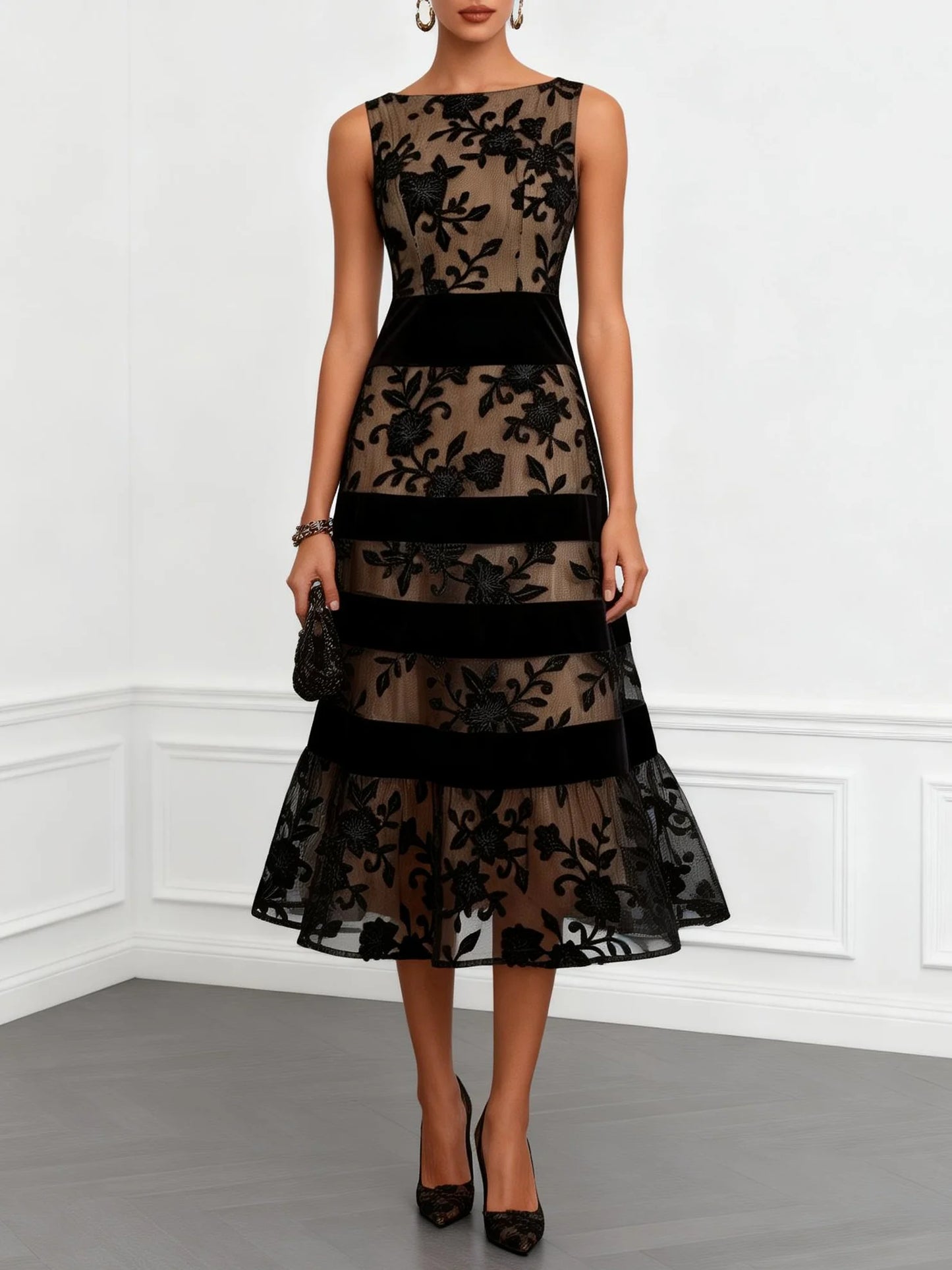Rosmie Flower Midi Dress
